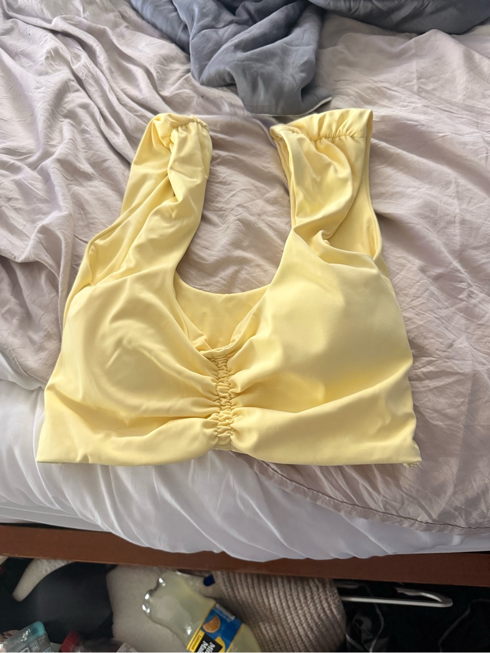 Rani Arabella Yellow Ruched Sports Bra